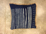 24" INDIGO PILLOWS BACKED WITH FAUX FUR