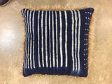 24" INDIGO PILLOWS BACKED WITH FAUX FUR