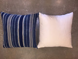 24" INDIGO PILLOWS BACKED WITH FAUX FUR