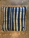 24" INDIGO PILLOWS BACKED WITH FAUX FUR