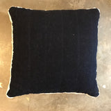 24" INDIGO PILLOWS BACKED WITH FAUX FUR