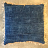 24" INDIGO PILLOWS BACKED WITH FAUX FUR